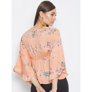 New Women Purys Women Orange Floral Regular Top 2025 at ShopCircuit | ONDC