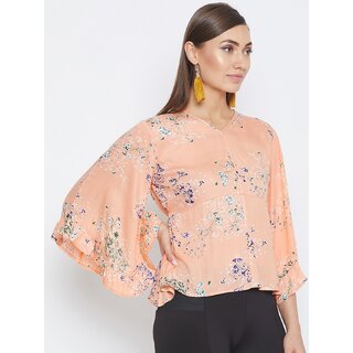 New Women Purys Women Orange Floral Regular Top 2025 at ShopCircuit | ONDC