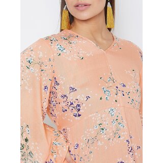 New Women Purys Women Orange Floral Regular Top 2025 at ShopCircuit | ONDC