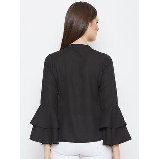 Luxurious Women Purys Women Black Solid Regular Top 2025 at ShopCircuit | ONDC