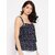 PURYS Women Blue Printed Basic Top