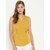 PURYS Women Yellow Solid Wrap Top