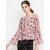 Purys Women Pink Printed Peplum Top