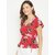 PURYS Women Multicolor Printed Wrap Top