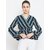 Purys Women Black Striped Regular Fit Casual Top with Short Sleeves