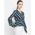 Purys Women Black Striped Regular Fit Casual Top with Short Sleeves