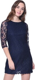 Purys Women Blue Shift Dress