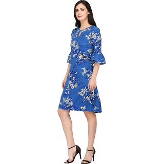 Modern Women Purys Women Blue A Line Dress 2025 at ShopCircuit | ONDC