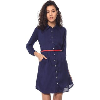                       Purys Women Dark Blue Shirt                                              