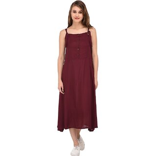 Trendy Women Purys Women Maroon A Line Dress 2025 at ShopCircuit | ONDC