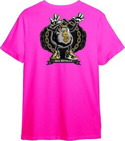 MARVK Men Solid Round Neck Pink T-Shirt