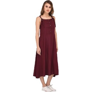 Trendy Women Purys Women Maroon A Line Dress 2025 at ShopCircuit | ONDC