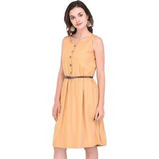 Modern Women Purys Women Yellow Fit & Flare Dress 2025 at ShopCircuit | ONDC