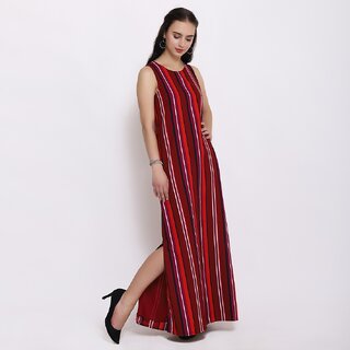 Sophisticated Women Purys Women Maroon Maxi Dress 2025 at ShopCircuit | ONDC