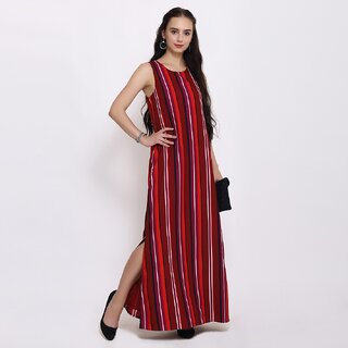 Sophisticated Women Purys Women Maroon Maxi Dress 2025 at ShopCircuit | ONDC
