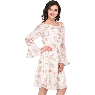 Premium Women Purys Women White Fit & Flare Dress 2025 at ShopCircuit | ONDC