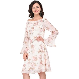 Premium Women Purys Women White Fit & Flare Dress 2025 at ShopCircuit | ONDC