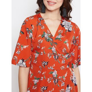 Latest Women Purys Women Orange Wrap Dress 2025 at ShopCircuit | ONDC