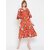 Purys Women Orange Fit & Flare Dress