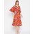 Purys Women Orange Fit & Flare Dress