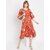 Purys Women Orange Fit & Flare Dress