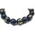 ASTROGHAR Natural Blue Gold Stone Om Mani Padme Hum Engraved 12 Mm Bracelet For Men and Women Reiki Healing