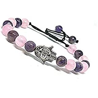 Set of 3 Rudraksha Designer Bracelets Silver Black Bead Buddha Charm   Digital Dress Room