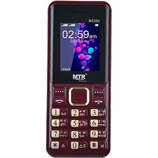                       MTR M2200 (Dual Sim, 1.77 Inch Display, 3000 mAh Battery, Maroon)                                              