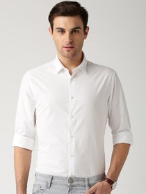 Baleshwar Men White Solid Regular Fit Formal Shirt