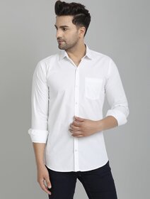 Baleshwar Men White Solid Regular Fit Casual Shirt