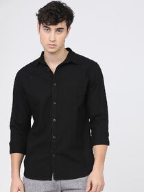 Baleshwar Men Black Solid Slim Fit Casual Shirt (Pack of Shirt)