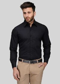 Baleshwar Men Black Solid Formal Shirt (Pack of 1 )
