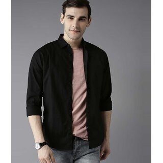 Baleshwar CREATION Men Black Solid Regular Fit Casual Shirt