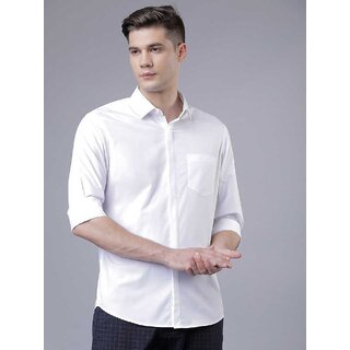                       Baleshwar Men White Washed Regular Fit Casual Shirt                                              