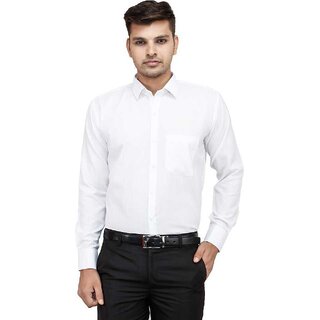                       Baleshwar Men White Washed Regular Fit Formal Shirt                                              