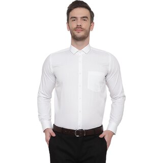                       Baleshwar Men White Solid Slim Fit Formal Shirt                                              