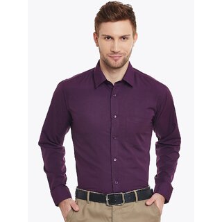                       Baleshwar Men Purple Solid Slim Fit Casual Shirt                                              