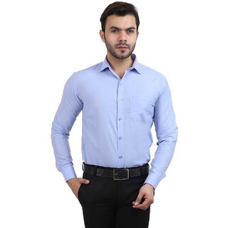                      Baleshwar Men Sky Blue Solid Formal Shirt (Pack of 1 )                                              