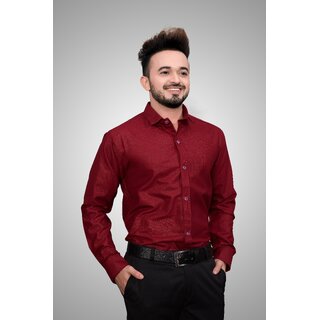 Baleshwar Men Wine Red Solid Formal Shirt (Pack of 1 ) Online Get 64% Off