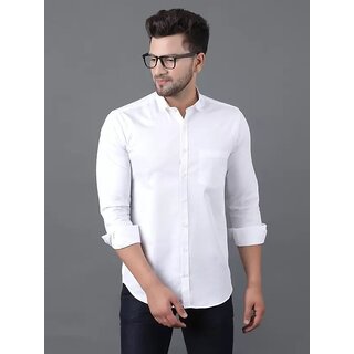                       Baleshwar Men White Solid Regular Fit Casual Shirt                                              