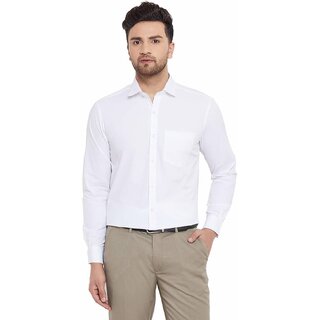                       Baleshwar Men White Solid Casual Shirt (Pack of 1 )                                              