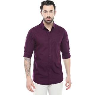                       Baleshwar Men Purple Solid Casual Shirt (Pack of 2 )                                              