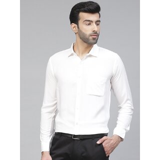                       Baleshwar Men White Solid Formal Shirt (Pack of 1 )                                              