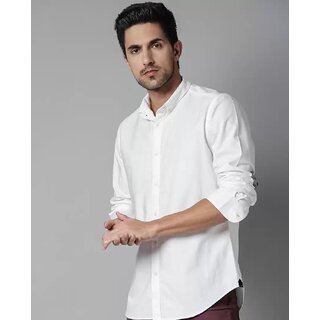                       Baleshwar Men White Solid Regular Fit Casual Shirt                                              