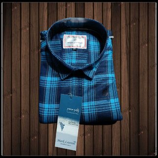                       Baleshwar Men Blue Checks Casual Shirt (Pack of 1 )                                              