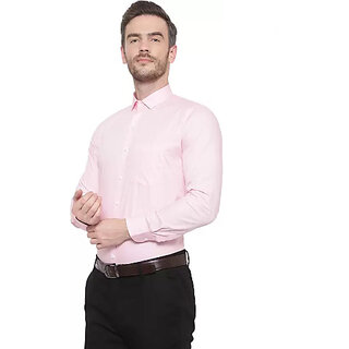                       Baleshwar Men Pink Solid Regular Fit Casual Shirt                                              