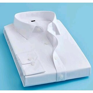 Silver buck Men White Solid Casual Shirt (Pack of 1 )