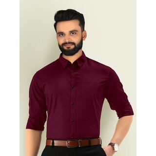                       Baleshwar Men Maroon Solid Formal Shirt (Pack of 1 )                                              