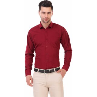                       Baleshwar Men Maroon Solid Formal Shirt (Pack of 1 )                                              