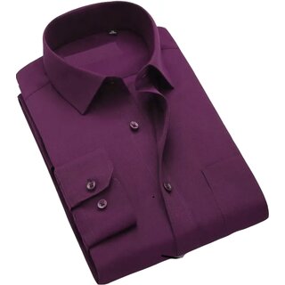                       Baleshwar Men Purple Solid Formal Shirt (Pack of 1)                                              